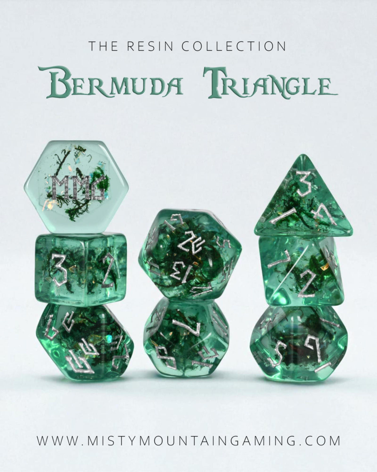 Bermuda Triangle Resin Dice Set