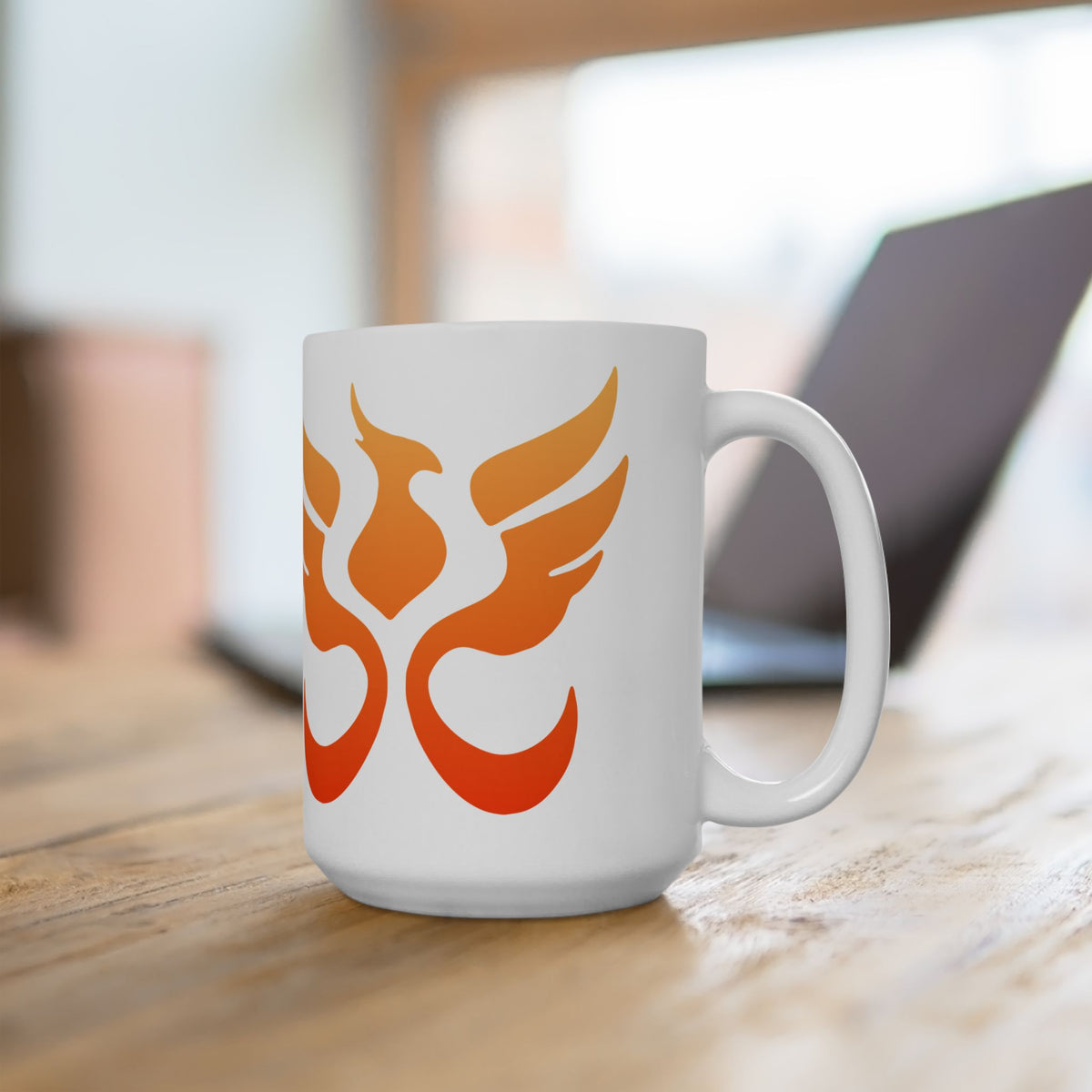 Ember Phoenix Mug by PHEENIKS, product mockup
