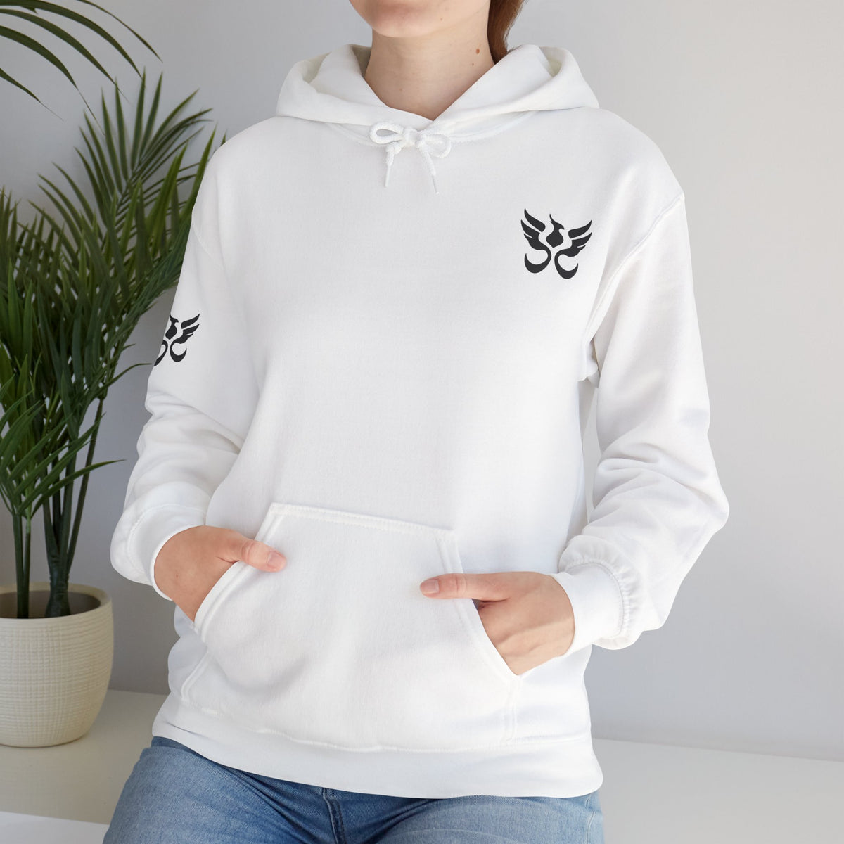 Phoenix Sigil Hoodie by PHEENIKS, worn mockup