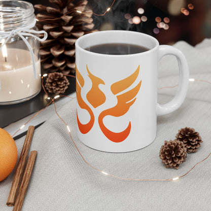 Ember Phoenix Mug by PHEENIKS, product mockup