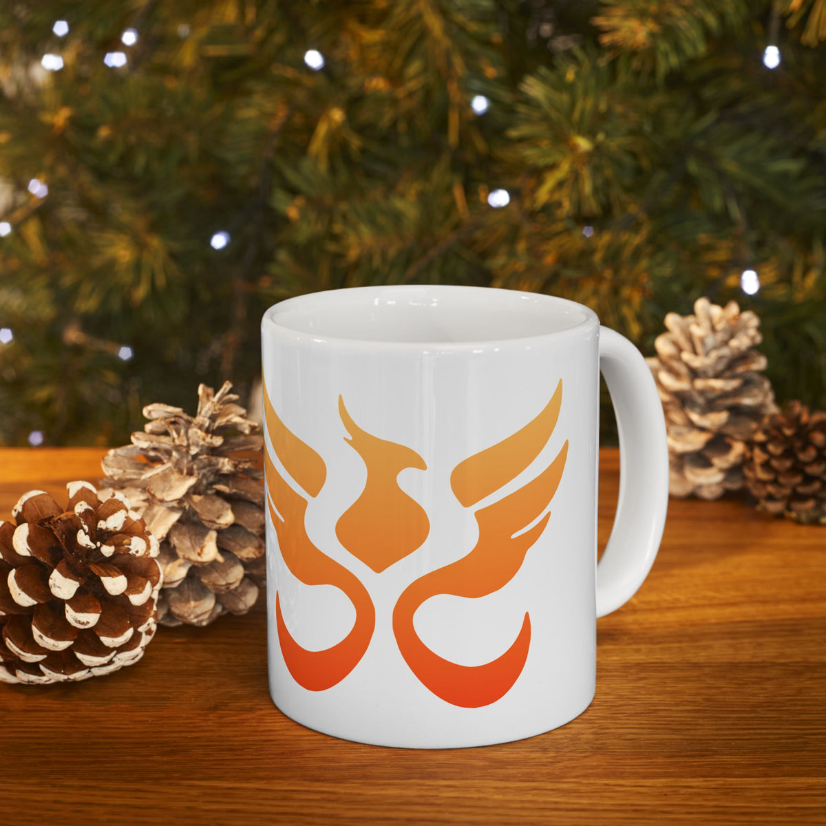 Ember Phoenix Mug by PHEENIKS, product mockup