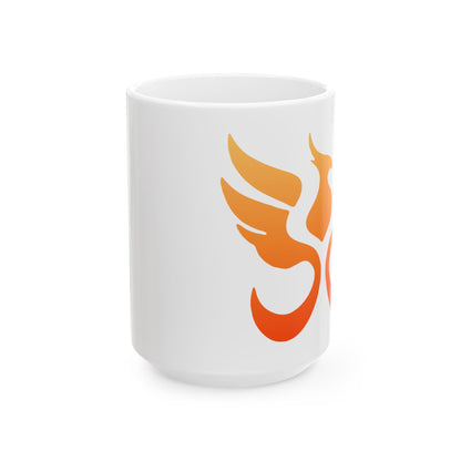Ember Phoenix Mug by PHEENIKS, product mockup