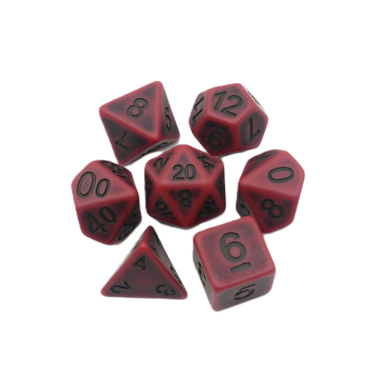 Ancient Blood – Matte Red Resin 7-Piece D&D Dice Set
