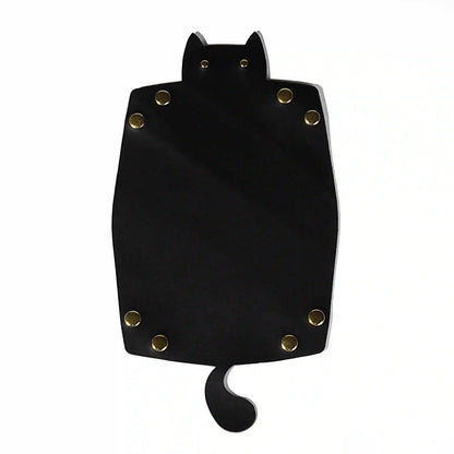 Cat-Shaped Leather Collapsible Dice Tray