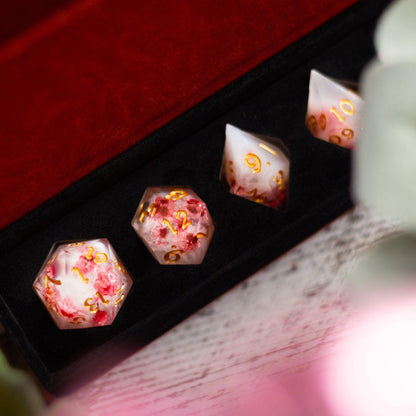 Pink Blossom Resin Dice Set