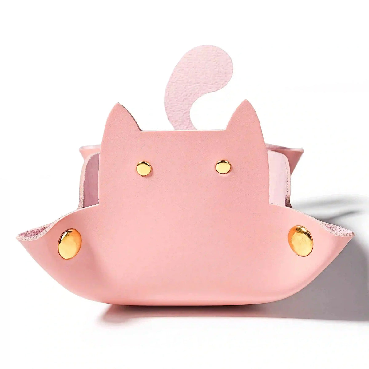 Cat-Shaped Leather Collapsible Dice Tray