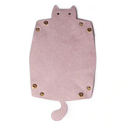 Cat-Shaped Leather Collapsible Dice Tray