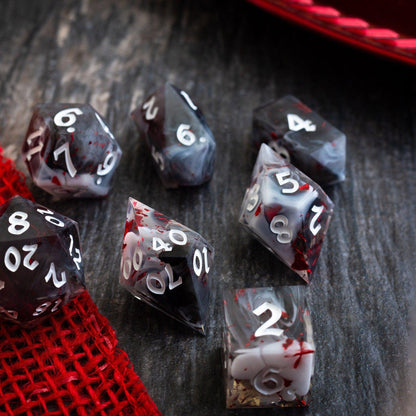Smoke and Blood Resin Dice Set