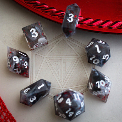 Smoke and Blood Resin Dice Set