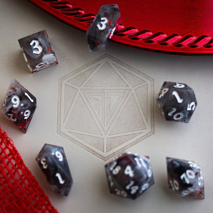 Smoke and Blood Resin Dice Set
