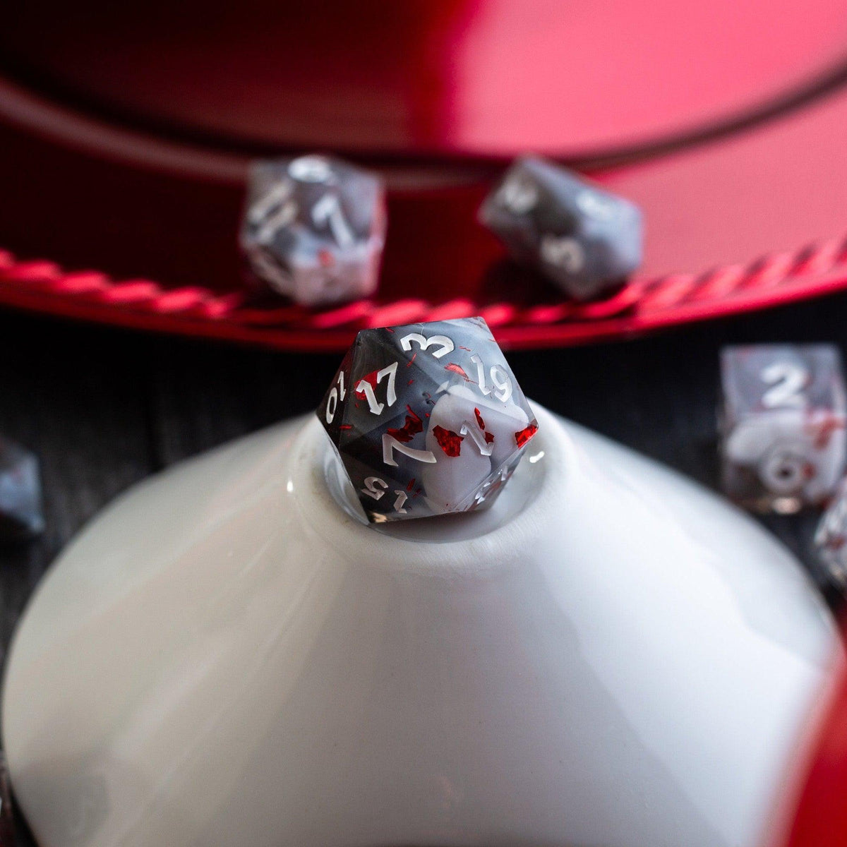 Smoke and Blood Resin Dice Set
