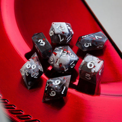 Smoke and Blood Resin Dice Set