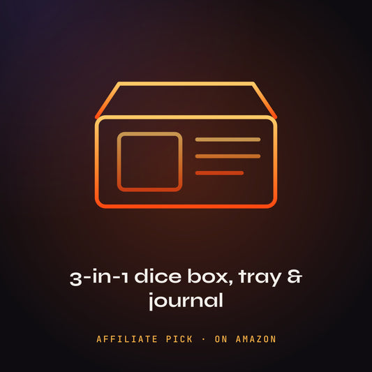 First Reign 3-in-1 Dice Box, Dice Tray & Journal: PHEENIKS illustration (affiliate pick)